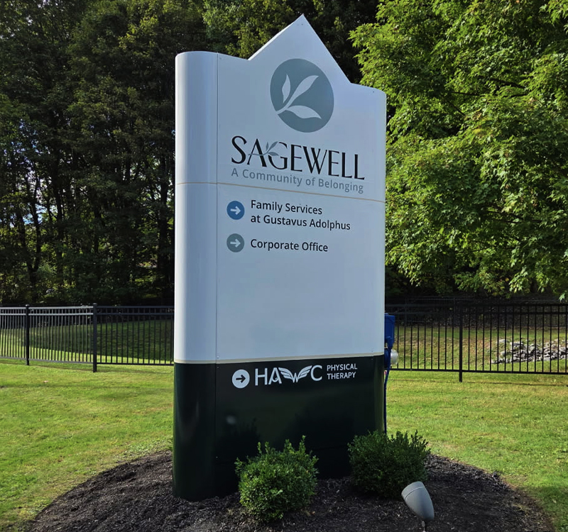 Sagewell Campus Sign Rebranding