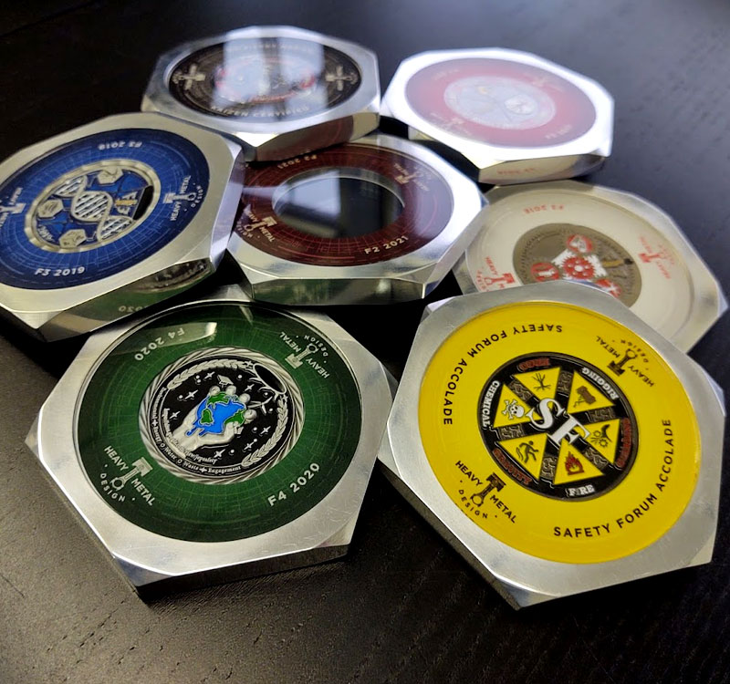 Custom CNC Challenge Coin Coasters
