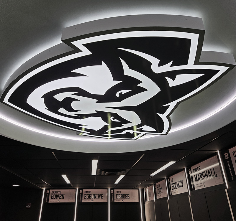 St. Bonaventure Basketball Locker Room Ceiling Sign